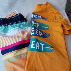 Old Navy swim trunks with swim shirt